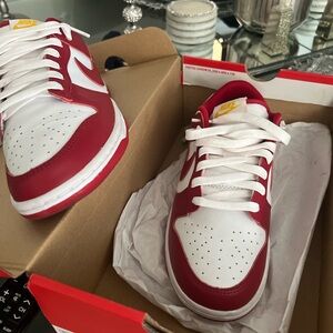 Nike Kids Red and White Sneakers